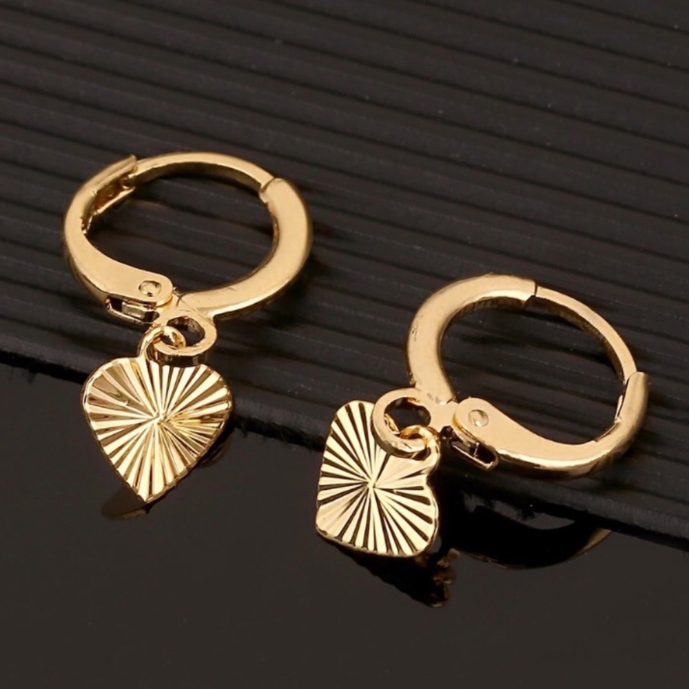 Gold Color Heart Earrings Women/Girl